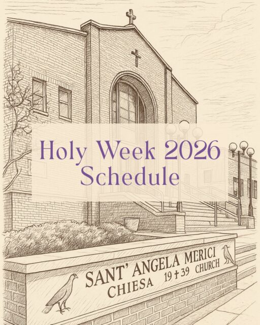 Holy Week is approaching at Saint Angela Merici Church, right in the heart of Via Italia. ✝️

If you are looking to plan your visit for Holy Thursday, Good Friday, or Easter Sunday, take a look through the schedule and find full details at St. Angela Merici’s website.

Visit: stangelamerici.ca/holyweek or follow @stangelawindsor 

A meaningful week in a meaningful place for so many in our community. 🤍

#ViaItalia #WindsorOntario #HolyWeek #EasterInWindsor #SantAngelaMerici #SouthWalkerville #YQG