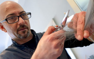 Man cutting hair