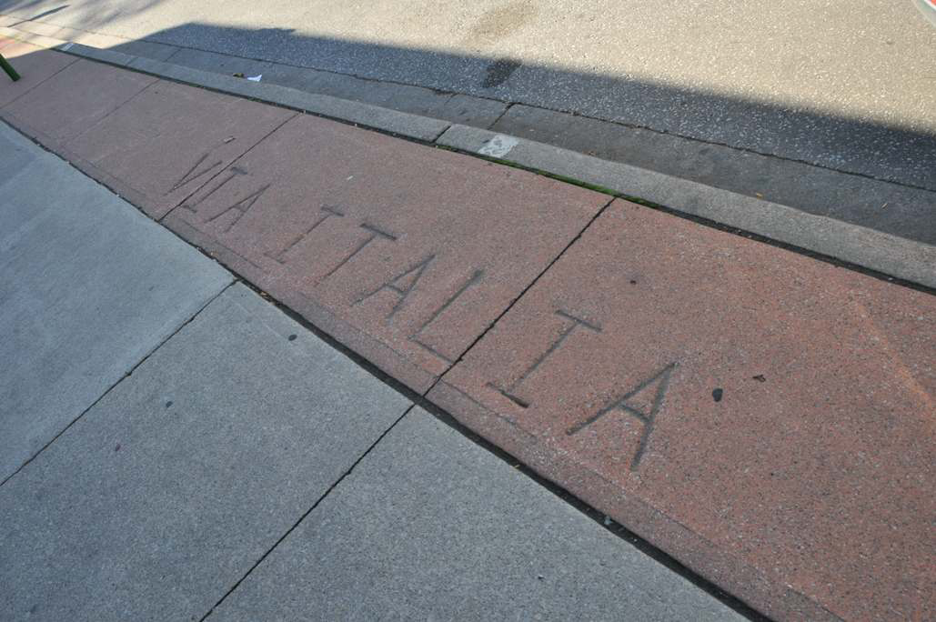 Via Italia Windsor's Little Italy Imprint on Sidewalk